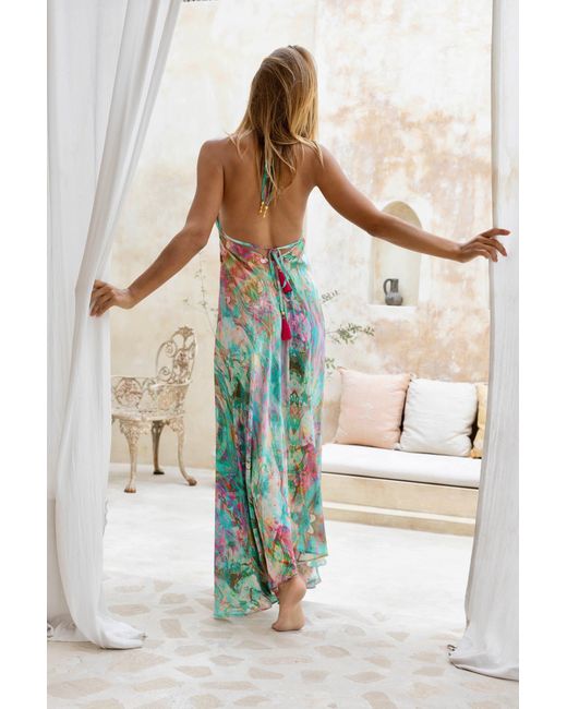 Sophia Alexia Blue Liquid Silk Ibiza Dress
