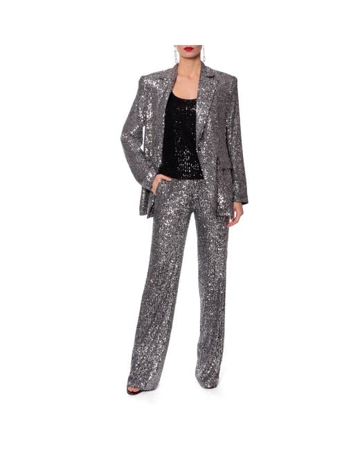AGGI by HALEWSKI Gray Luca Diamond Sequin Pant