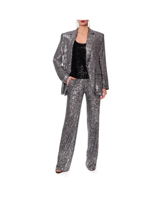 AGGI by HALEWSKI Gray Luca Diamond Sequin Pant