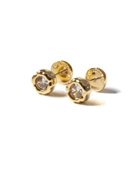 Classicharms Metallic Skyler Molten Clear Zircon Stud Earrings
