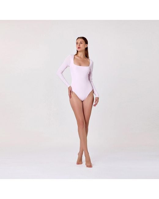 Smart and Joy Pink Square-Neck Bodysuit- Neutrals