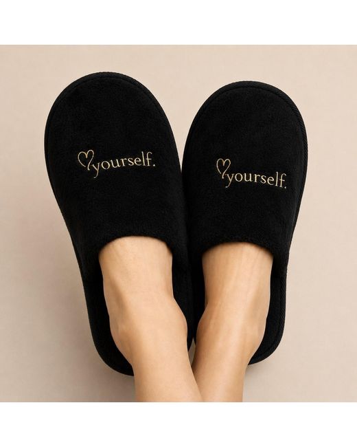 Rejected Hearts Club Black Love Yourself Slippers
