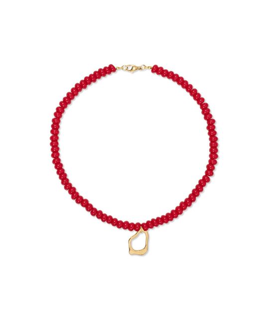 A Weathered Penny Red Kari Beaded Necklace