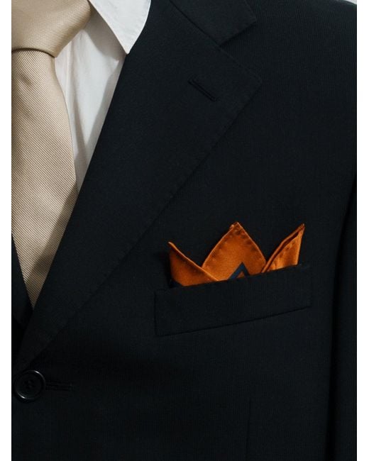 Lost Pattern Blue Noir Floral Silk Pocket Square for men