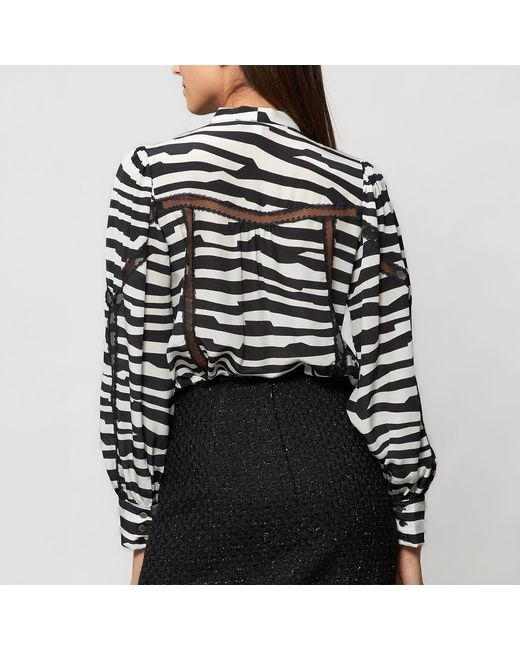 Solgo Atelier Black Alexis Puff Sleeve Mulberry Silk Blouse