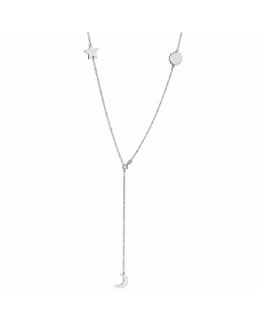Silver Moon Metallic Full Moon 925 Sterling Necklace