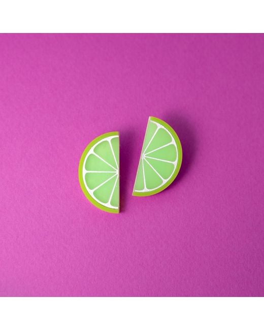 By Chavelli Green Lime Stud Earrings