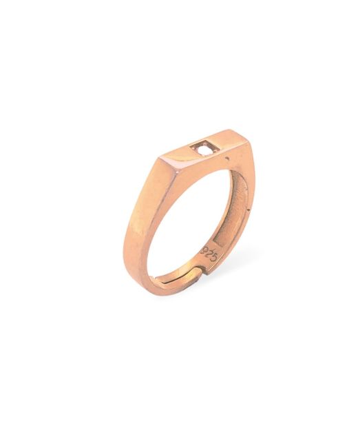 LINYA JEWELLERY White Pinky Adjustable Signet Ring