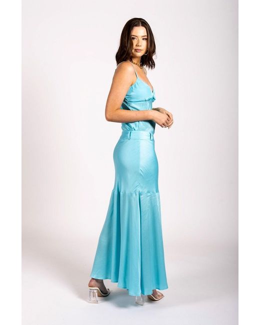 Why Mary Blue Amorous Aqua Boho Maxi Skirt