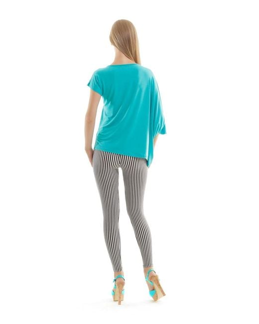 Conquista Blue Asymmetric Printed Top