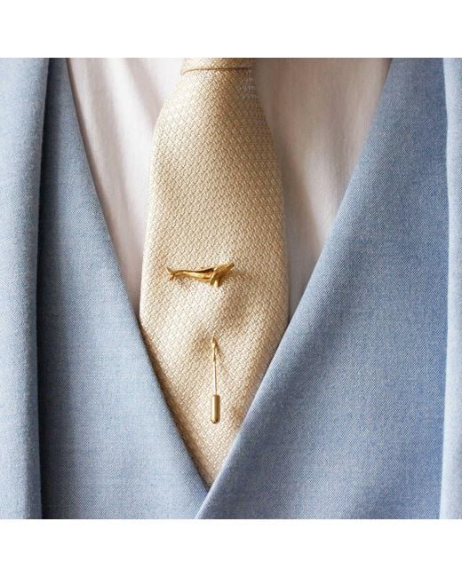 Lee Renee Metallic Whale Tie Pin – Twist Tie Pin – for men