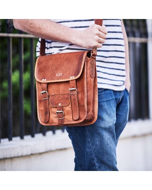 VIDA VIDA Brown Vida Vintage Leather Day Satchel for men