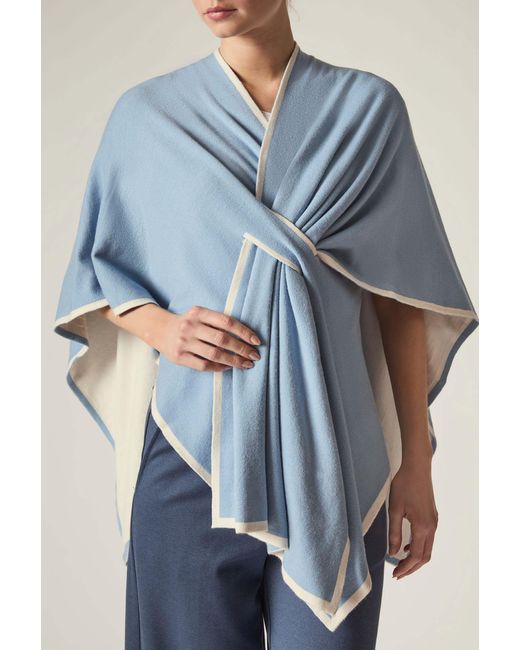 James Lakeland Blue Pale Front Knot Poncho