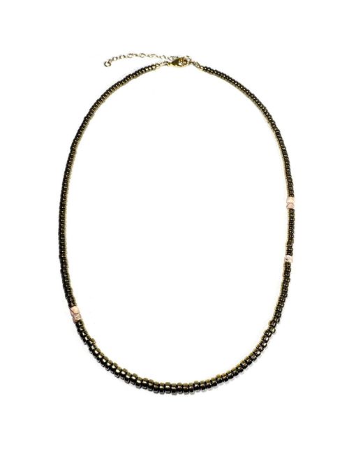 Rachel Nathan Metallic Mini Beaded Pyrite & Rhodochrosite Necklace