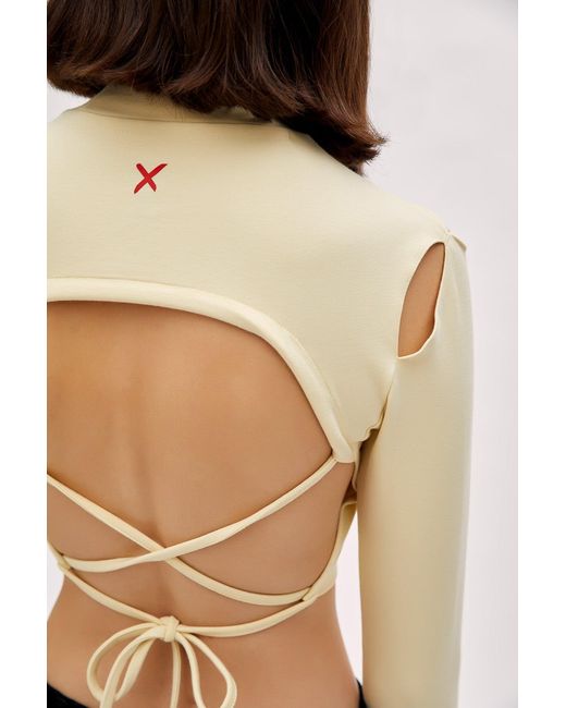 Pcfg Natural Neutrals Long Sleeve Crop Top