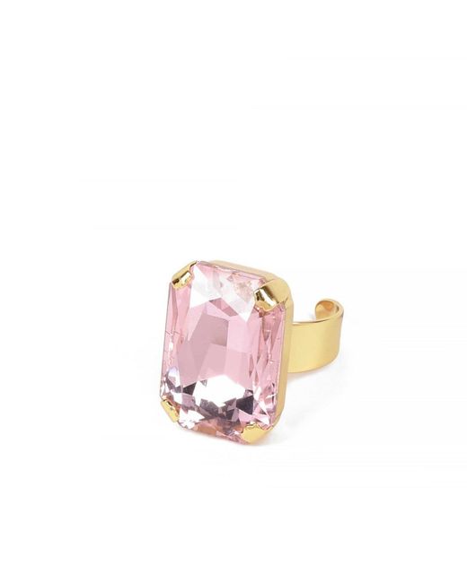 Addicted Pink Celeste Plated Ring With Crystal
