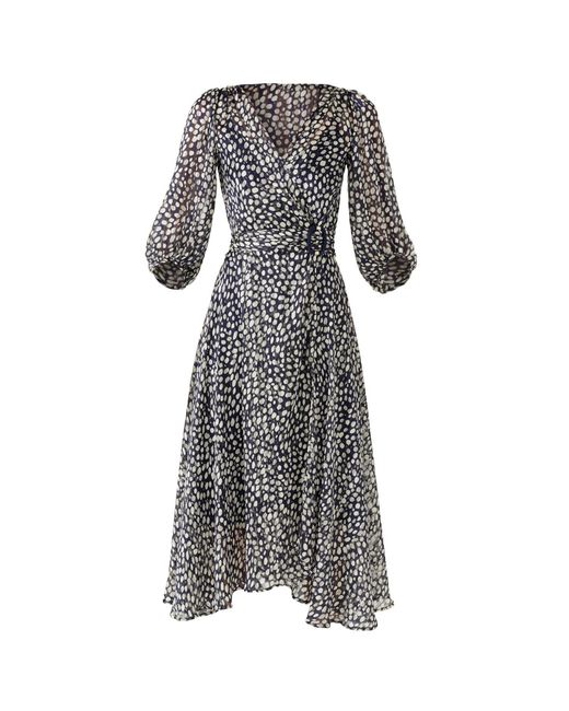 SACHA DRAKE Gray Cloudland Wrap Dress
