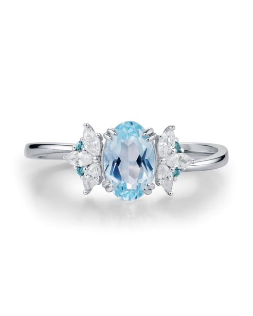 Azura Jewelry New York Blue Twilight Star Sky Topaz Ring Vermeil