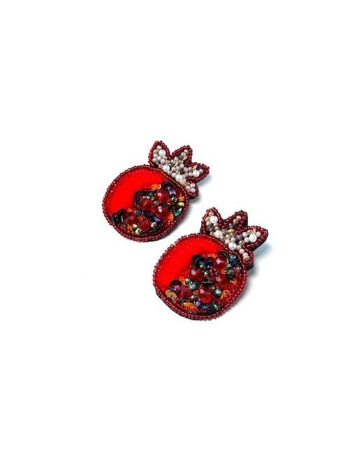 Simitri Red Anar Earrings