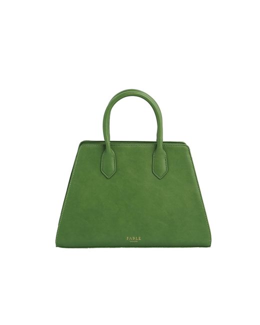 Fable England Green Garden Floral Structured Tote Bag Medium
