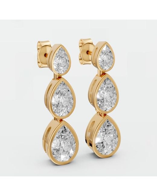 Aya Fine Jewelry Metallic 1.99 Cwt Pear Cut Lab Diamond Drop Earrings