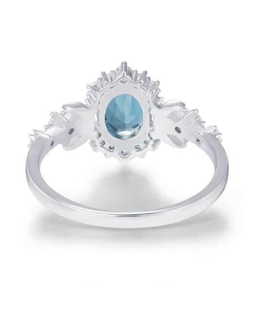 Azura Jewelry New York Blue Galactic Oval Cut London Topaz Ring Vermeil