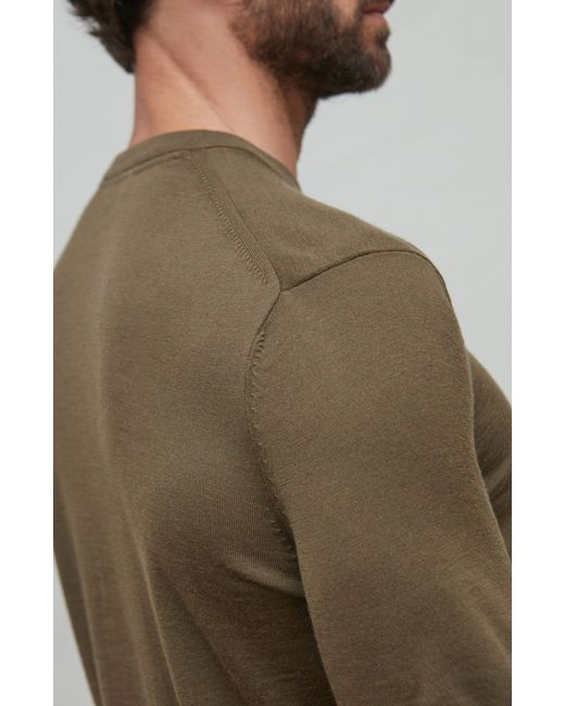 Paul James Knitwear Green Superfine Merino Wool Ilario Knitted T-Shirt for men