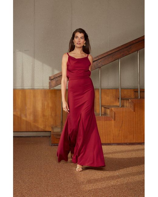 Undress Red Linea Evening Gown With Naked Back
