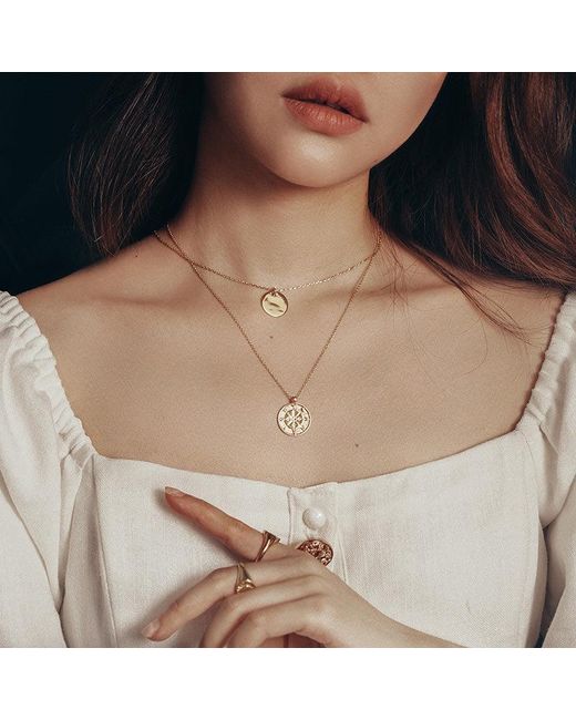 Aurozia Metallic Tarot The Wheel Of Fortune Necklace