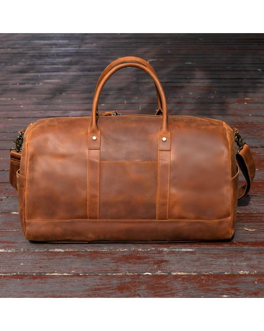 Touri Brown Genuine Leather Duffel for men