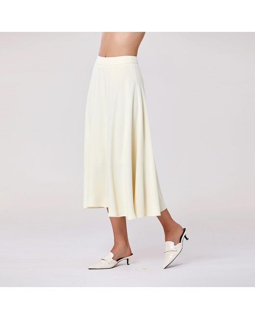 Smart and Joy Multicolor Neutrals Flared Midi Skirt