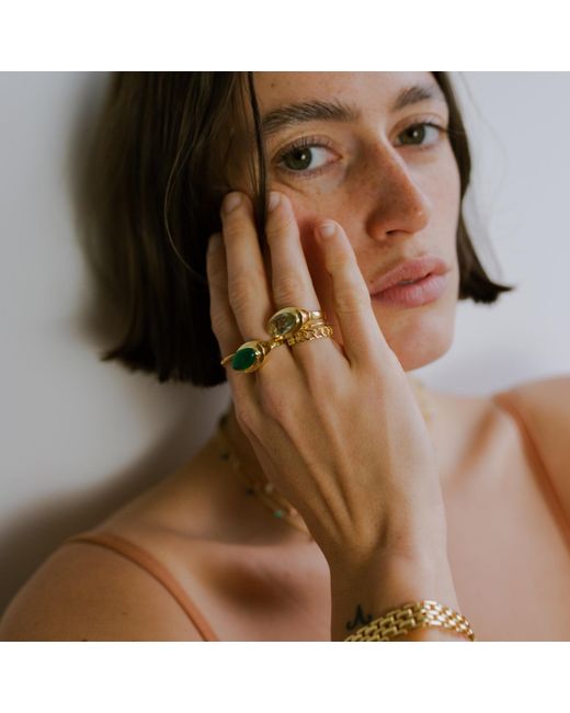 Coco & Kinney Green Onyx Lara Ring