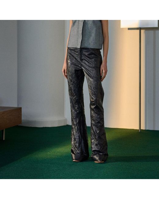 Lorena Saravia Gray Ophelia Pants Leather