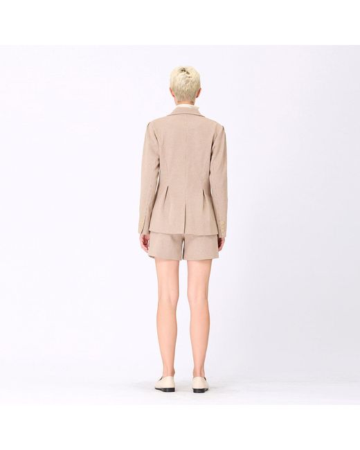 Smart and Joy Gray Micro Houndstooth Strap-On-Side-Waist Jacket