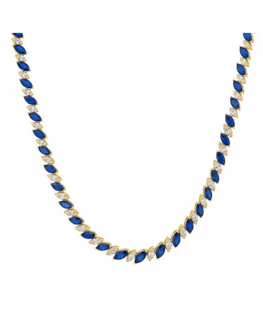 Latelita London Blue Viscountess Statement Tennis Necklace Sapphire