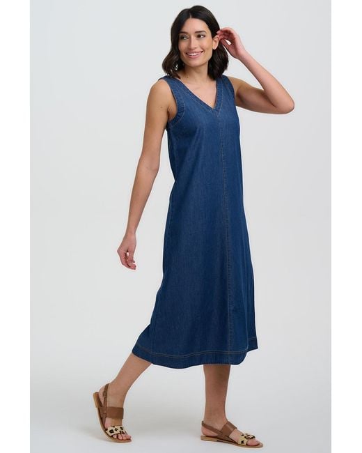 Sugarhill Blue Cerys Midi Sundress Deep Denim