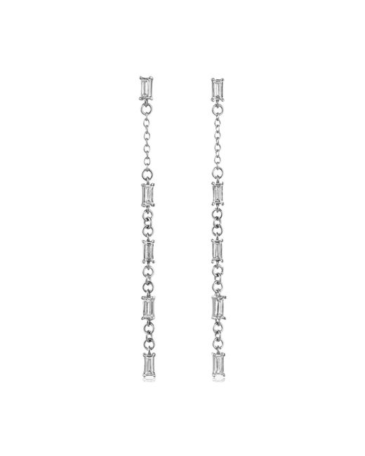 Esterah White Cubic Zirconia Dangle Earrings