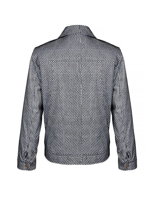 DAVID WEJ Gray Washington Aviator Jacquard Jacket for men