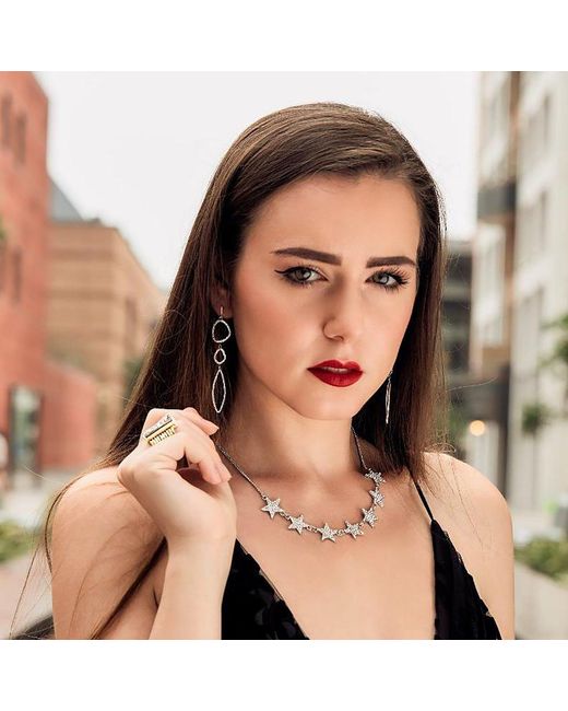 KAMARIA Metallic Organic Triple Shape Dangle Earrings
