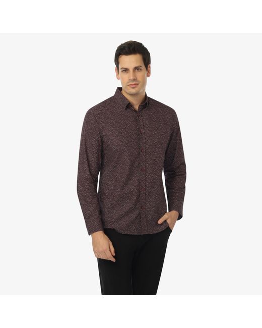 Vustra Purple Prairie Bloom Print Button-Down Shirt for men