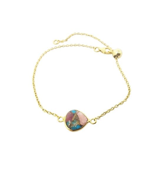 Harfi Metallic Vermeil Opal And Adjustable Gemstone Crystal Bracelet