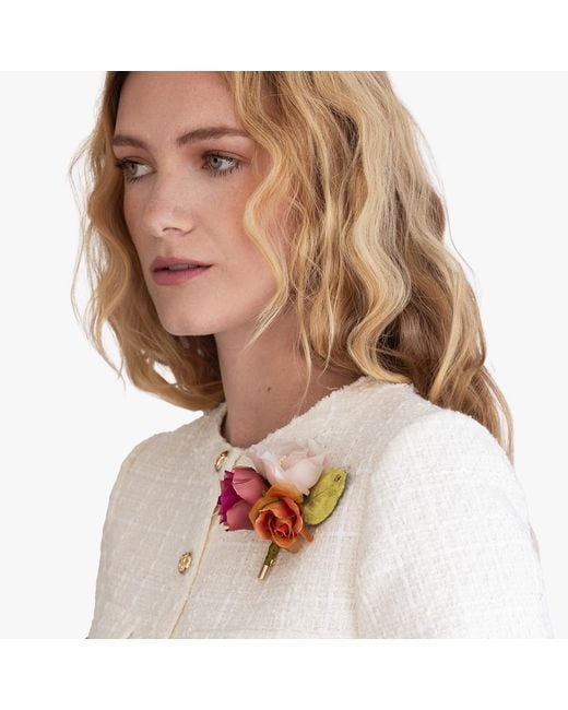Helena Simon Pink The Spray Rose Floral Brooch