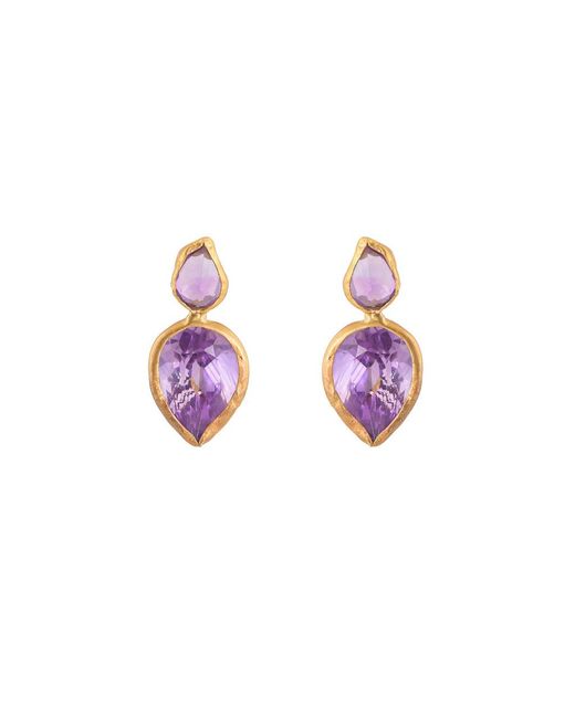 Opium Jewels Pink Marquise Double Drop Studs