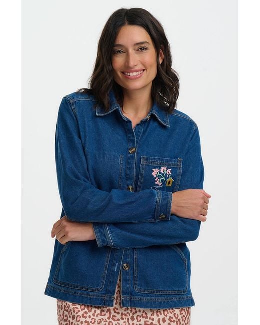 Sugarhill Blue Dita Denim Jacket, Deep Denim