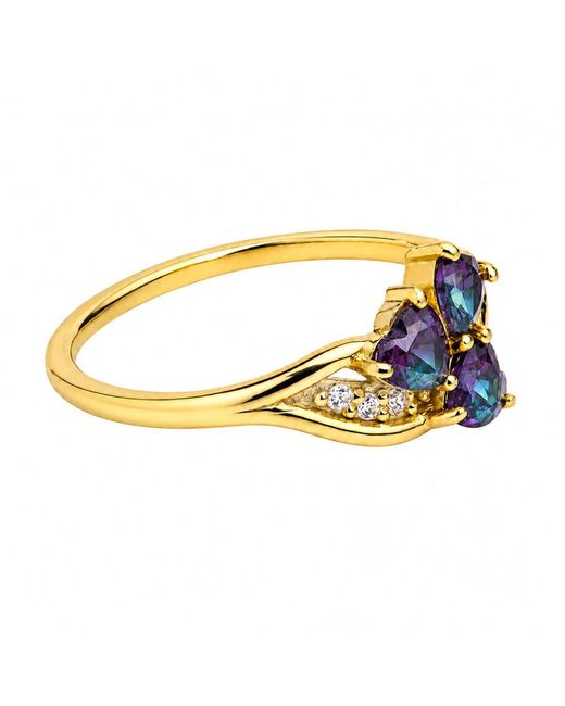 Belinda Jewelz Yellow Alexandrite Triple Heart Cluster Birthstone Ring
