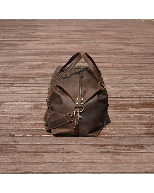 Touri Brown Large Leather Holdall for men