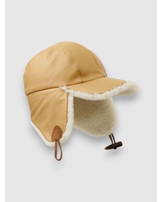 Mister Miller - Master Hatter Metallic Neutrals Bailey Shearling Driving Cap