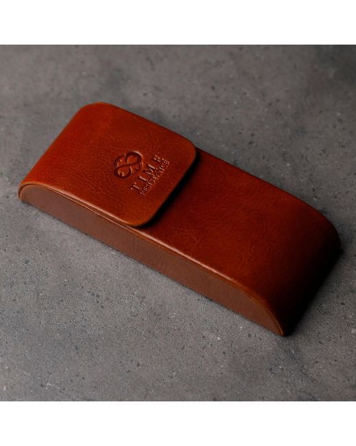 Time Resistance Red Hard Shell Leather Eyeglasses Cover Cognac – The Sign Of Four for men