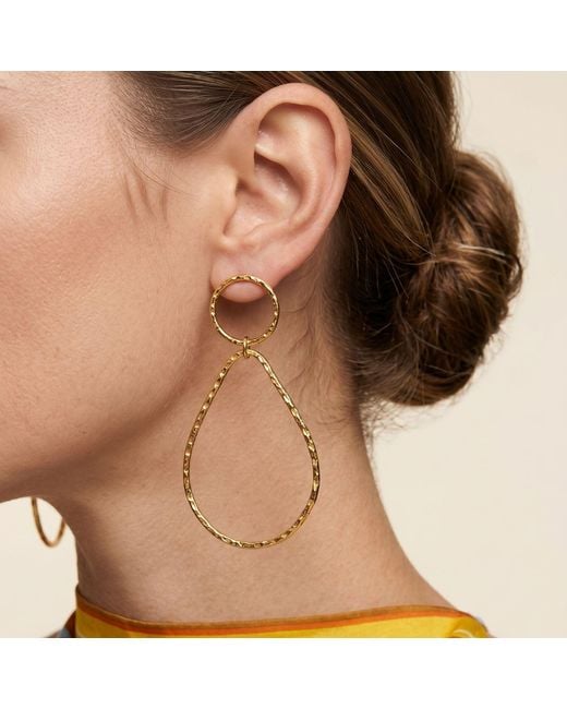 Jaredjamin Metallic Textured Tear Post Earrings