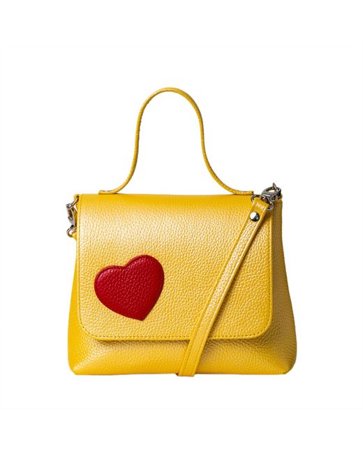 Laura Olaru Yellow Mini Love Bag With Heart Attached